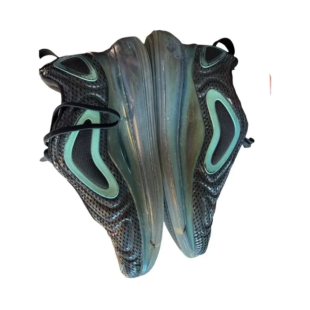 7Y Nike Air Max 720 Iridescent (AQ3196-003) Black Textile No Box Black Teal - Picture 8 of 9